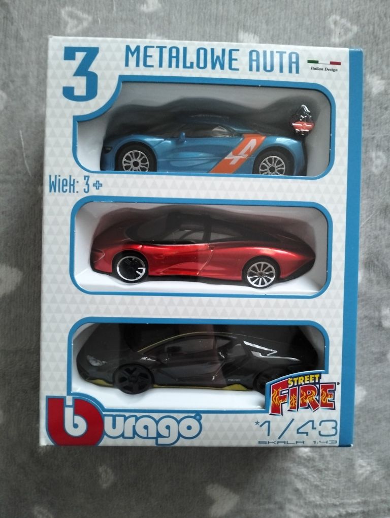 Zestaw Bburago 3 metalowe auta burago samochód auto