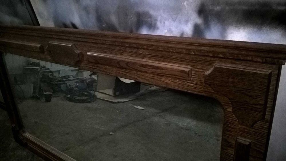 Duże lustro w dębowej frezowanej ramie 180 X 95