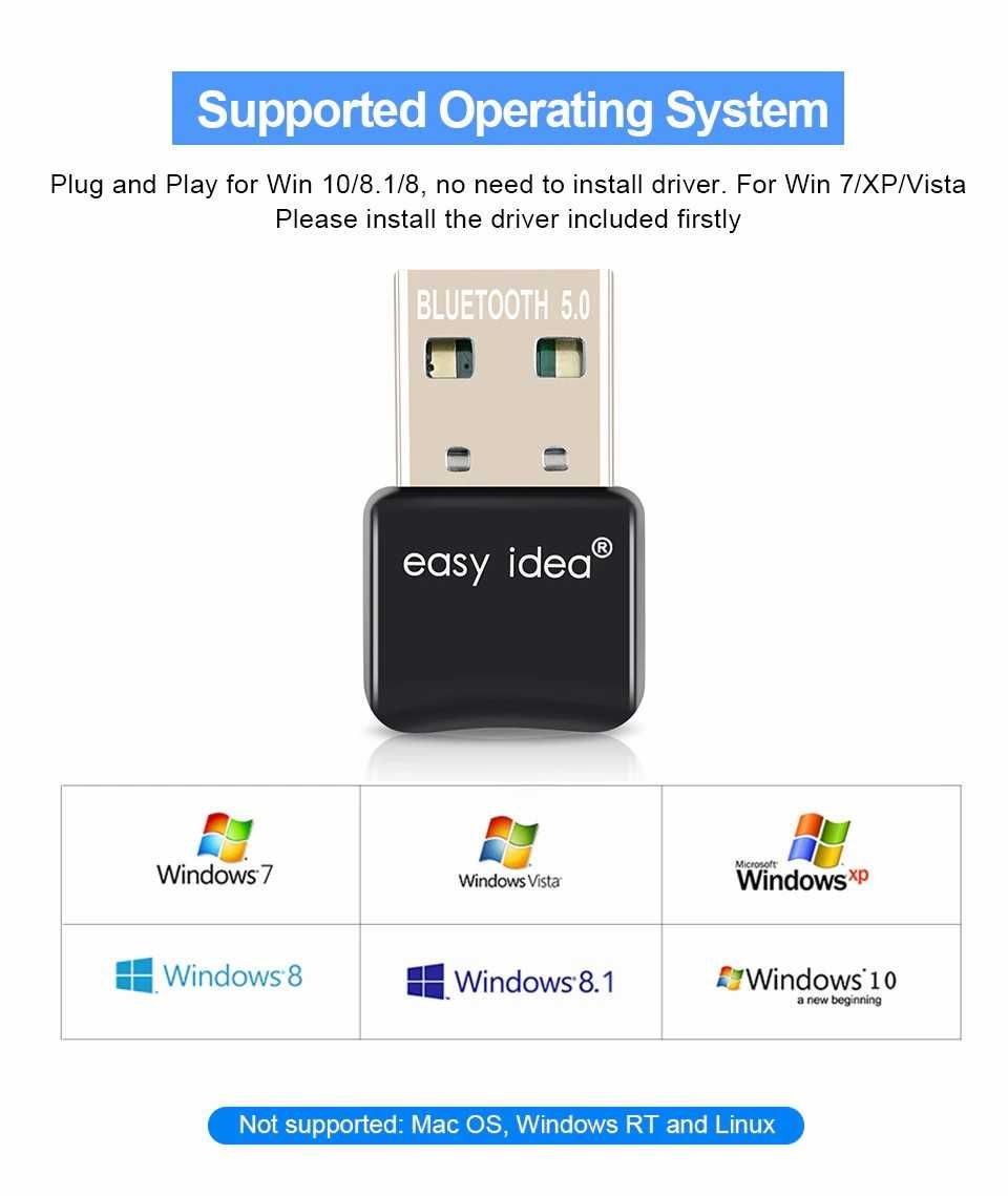 Bluetooth адаптер USB 5.0 чип Realtek беспроводной блютуз ЮСБ