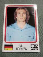 Cromo Panini World Cup Story de Uli Hoeness no Mundial 74 na Alemanha