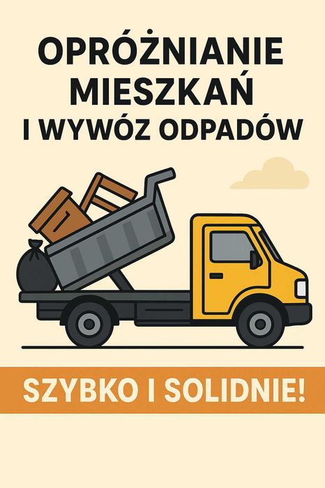 Opróżnianie mieszkań, garaży, piwnic.  Wywóz gruzu i mebli
