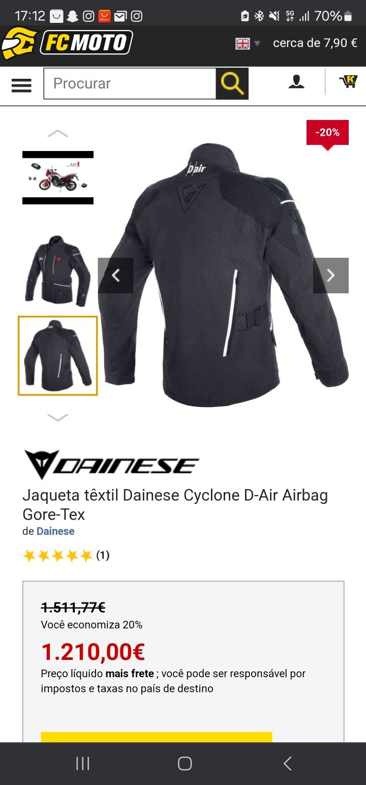 Dainese Cyclone D-air Gore-tex