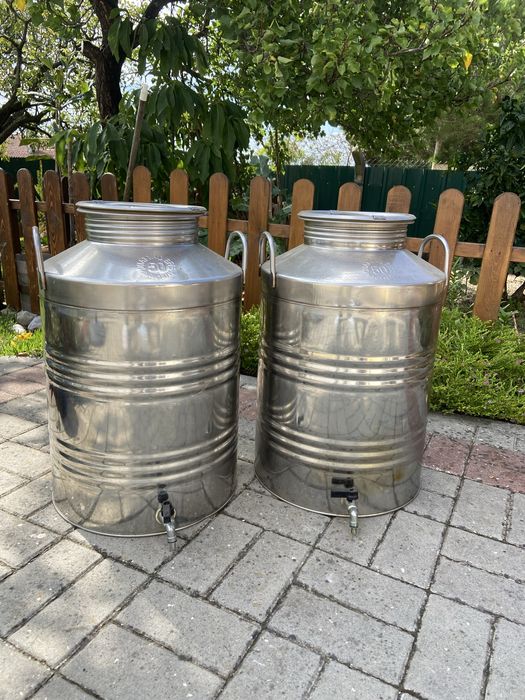 2 Bidões inox azeite 50L cada