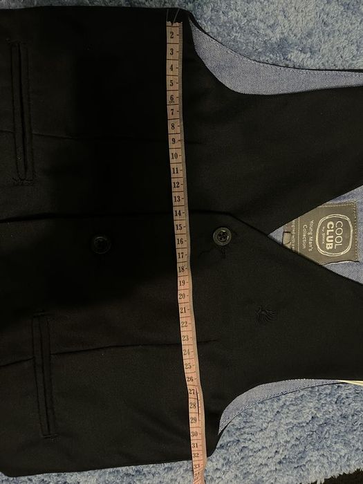 Cool club rozm 116 kamizelka i spodnie wizytowe granat komplet chłopię