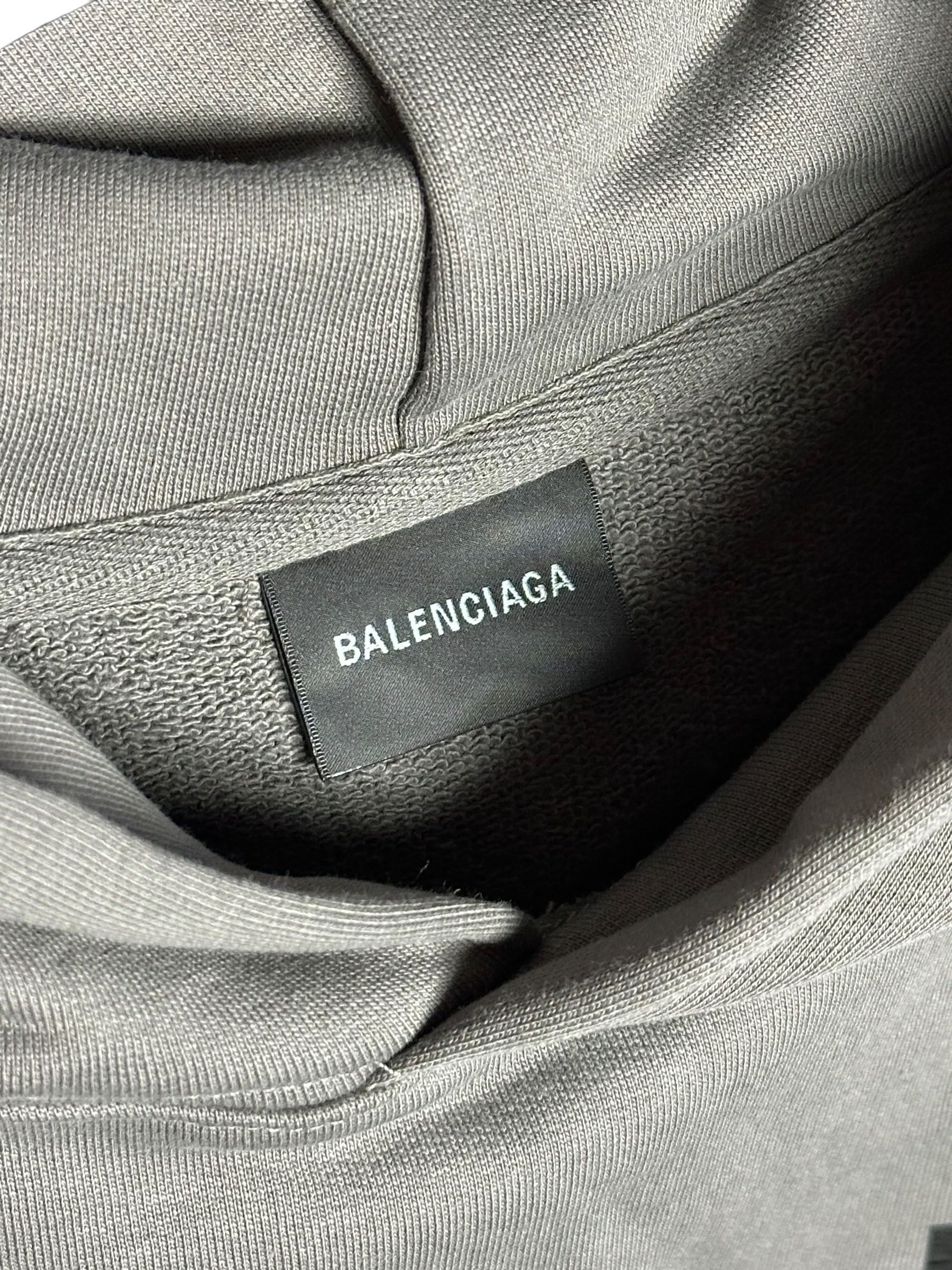 СКИДКА! Balenciaga Logo Tape Grey Hoodie худи оригирал