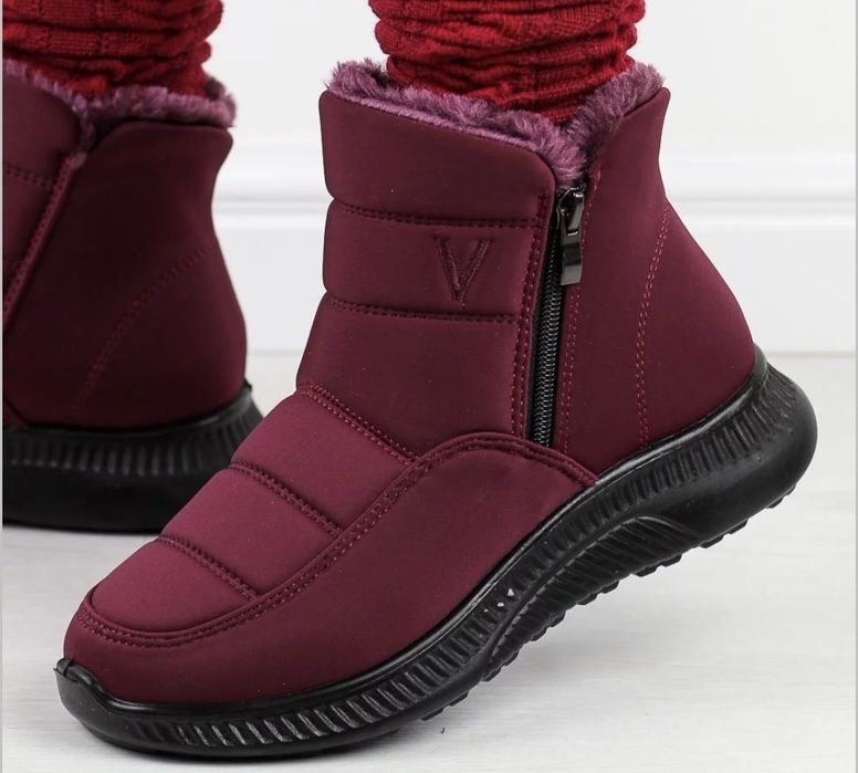 Nowe lekkie z kożuszkiem bordowe burgund wino vinceza