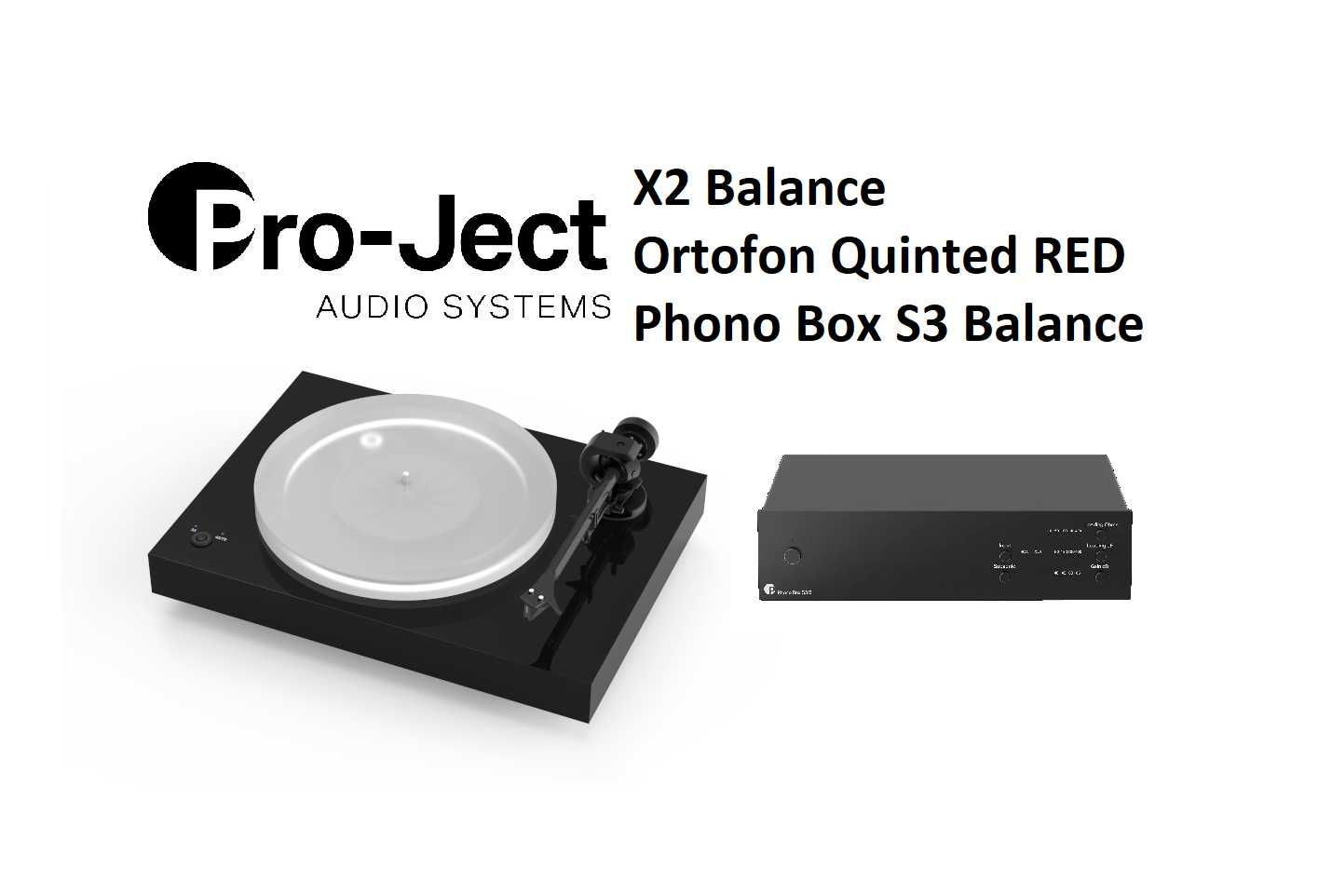 Gramofon Project X2 B MC Ortofon Quinted Red Phono Box S3 OUTLET SKLEP