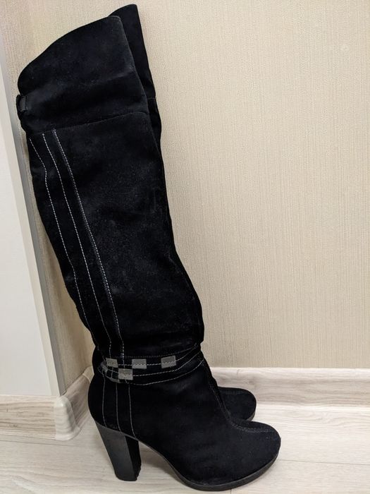 Сапоги замшеві,натуральний замш