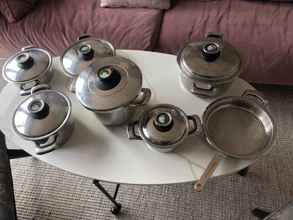 Garnki Zepter 6 szt  oraz 1 szt. patelnia duża Philipiak.