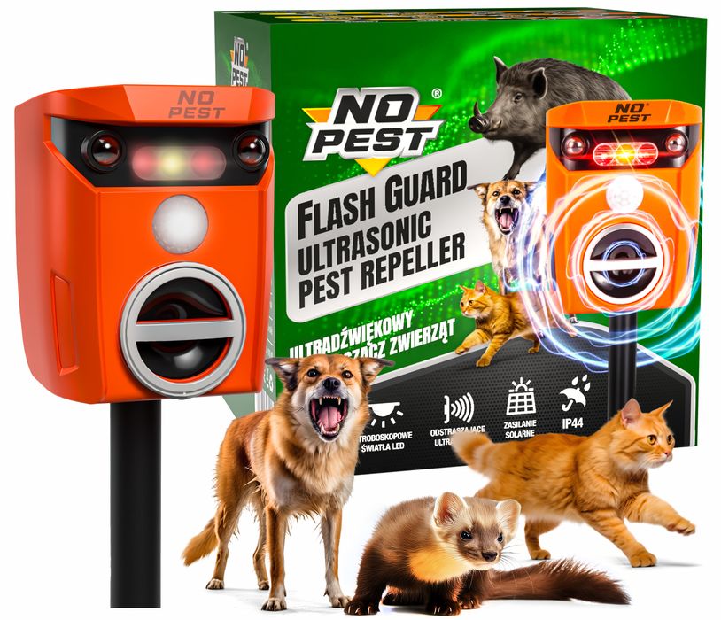 Ultradźwiękowy odstraszacz na kuny, psy, dziki, jelenie, lisy No Pest®