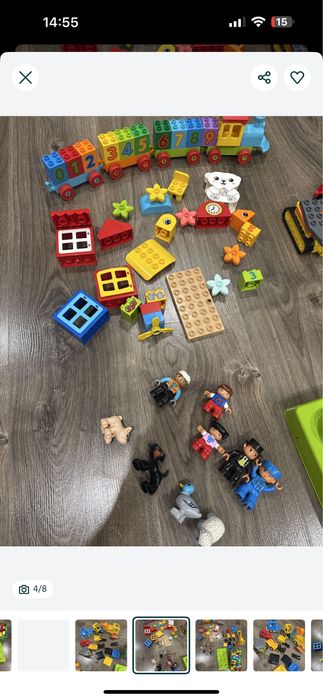 Lego duplo поїзд та кубики