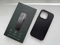 Etui Mujjo Full Leather Case do MagSafe do iPhone 16 Pro, czarne