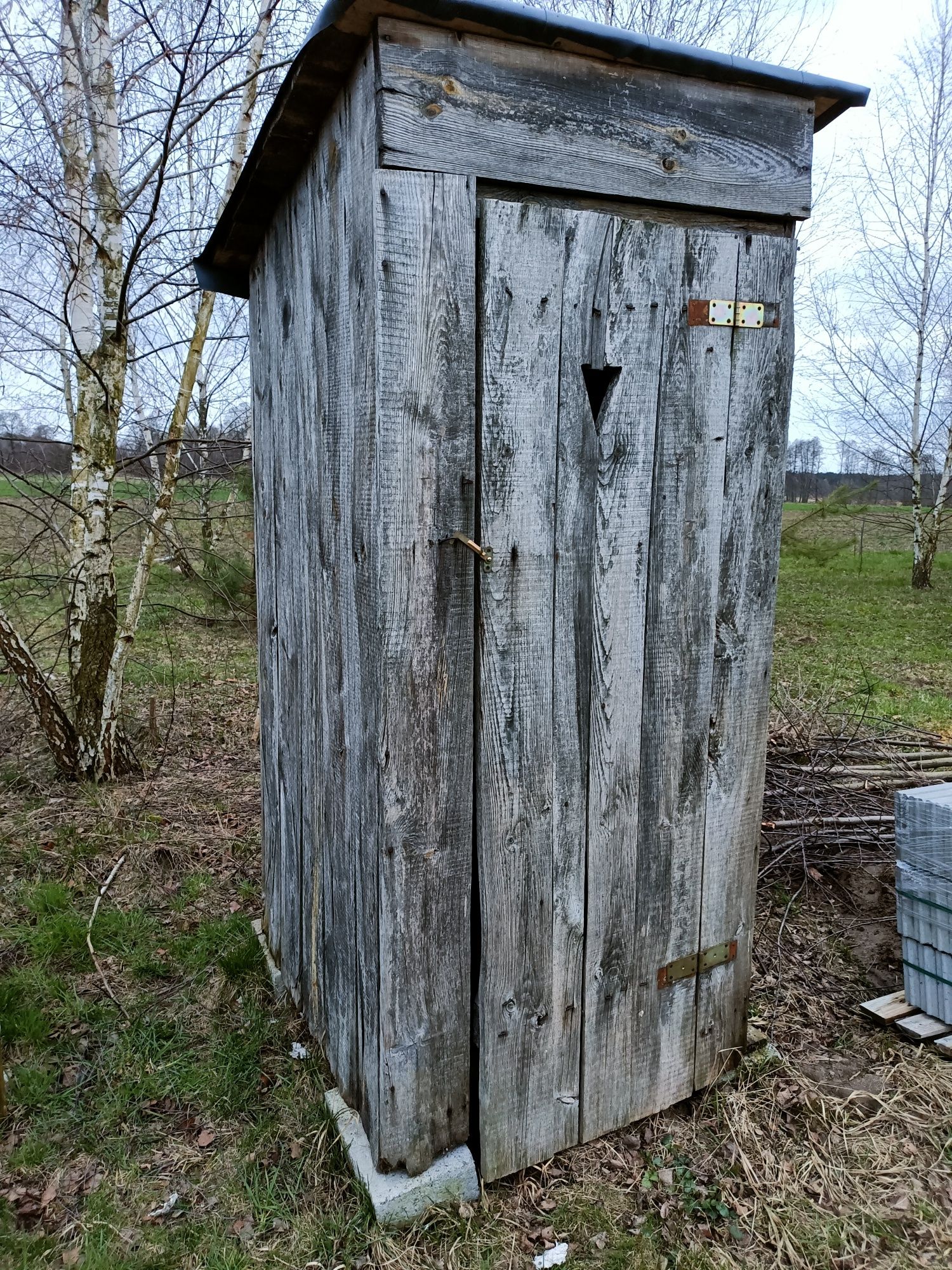 Wychodek WC drewniany na budowę toaleta