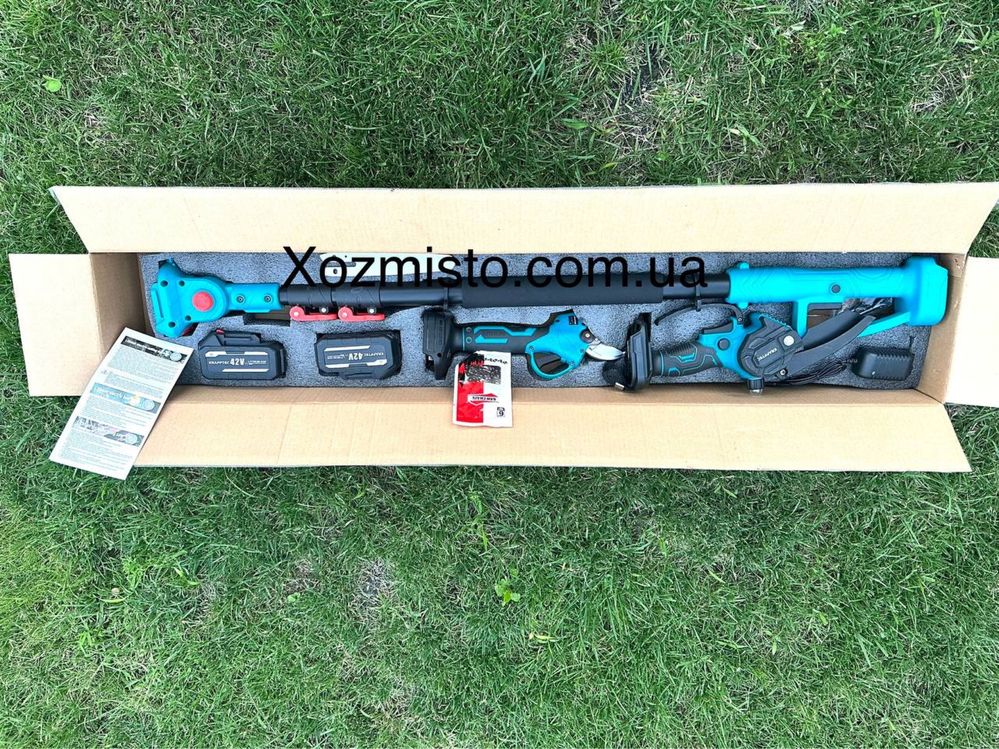 Акумуляторний набір 3в1 Krafftec Німеччина 42Vсекатор+ пила+штанга2.7м