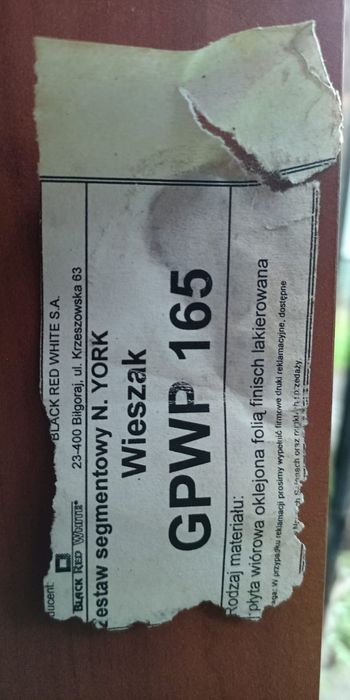 Duży wieszak do przedpokoju  black red white solidny drewniany