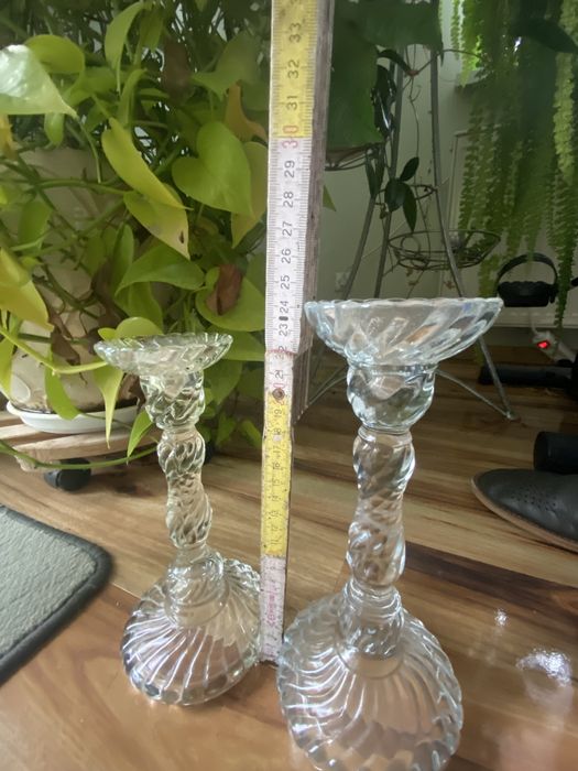 Świeczniki  szklane 2 szt   vintage