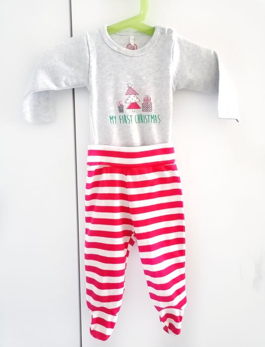 Komplet moje pierwsze święta, Boże Narodzenie, Mikołajki, body i półśp