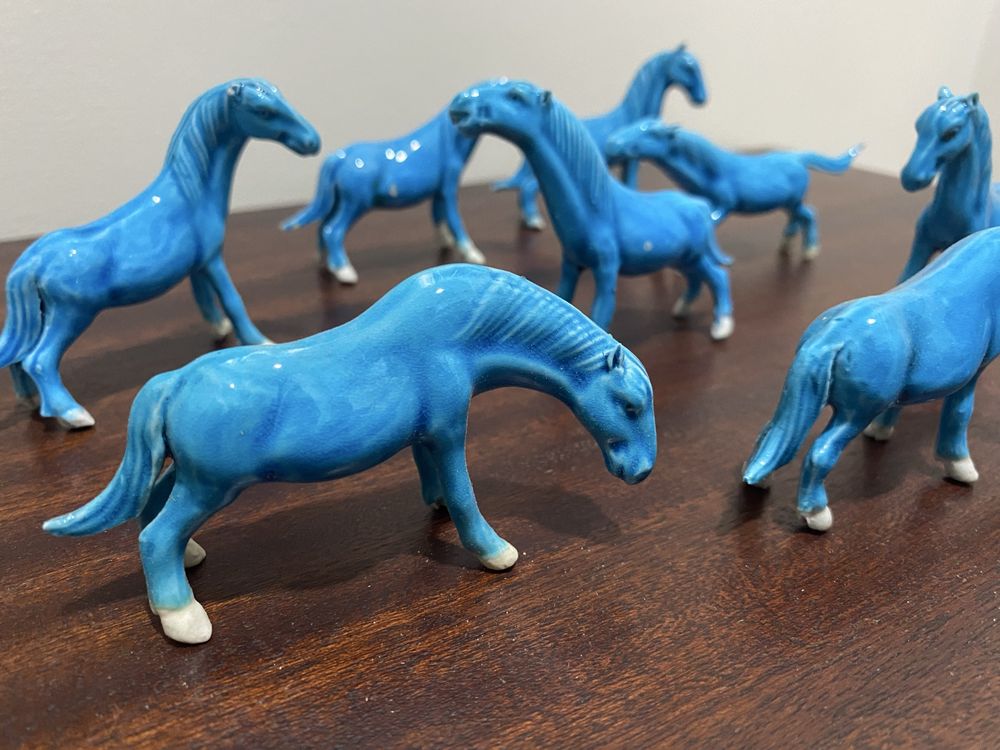 Conjunto cavalos porcelana chinesa