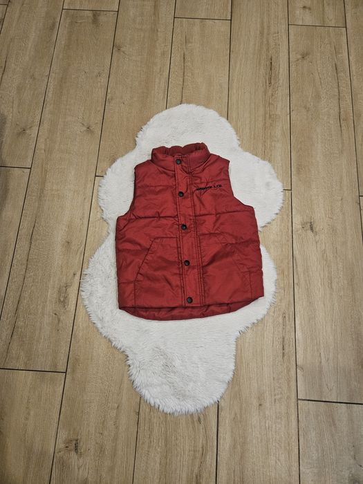 Czerwona kamizelka dziewczynka chłopiec 122 h&m zatrzaski zamek kiesze