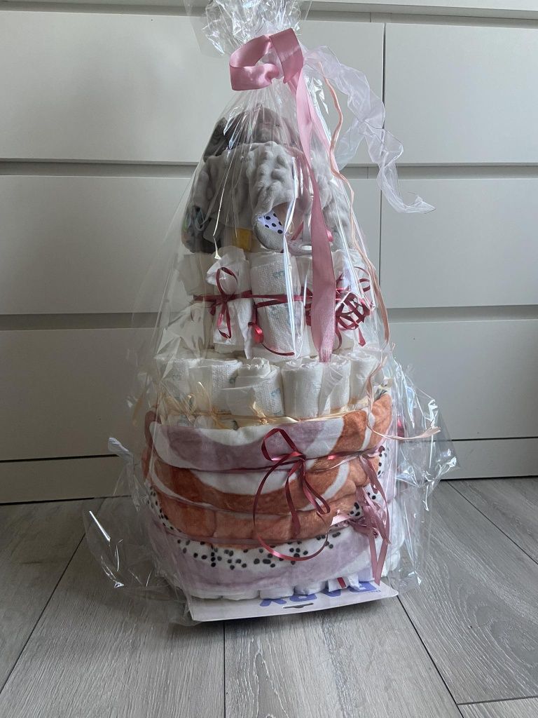 Tort Pieluszkowy - prezent (babyshower, narodziny, roczek, chrzest)