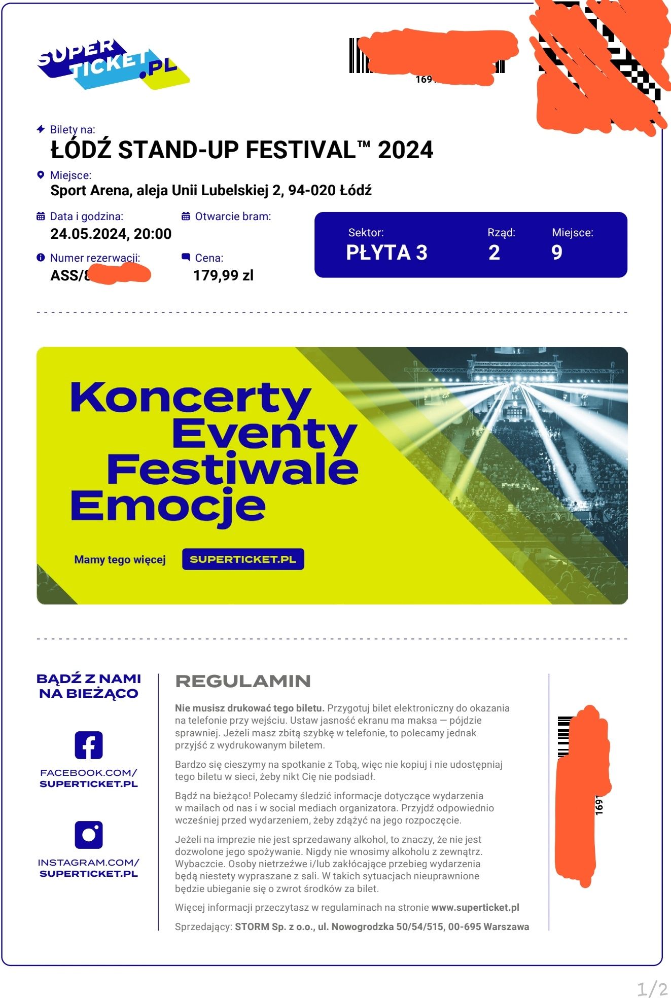 2 Bilety Standup Festival Łódź 24.05.2024 (idealne dla par)