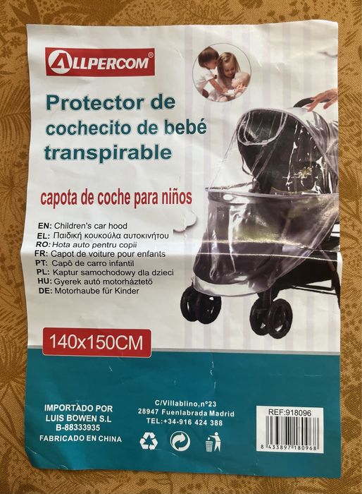 Capa de chuva para carrinho de bébé