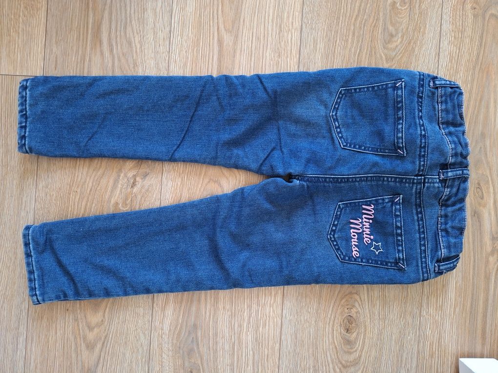 Spodnie jeansowe jeansy ocieplane Myszka Minni 104 C&A