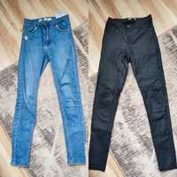 Spodnie dwie pary s 36 xd czarne woskowane jeans berskha