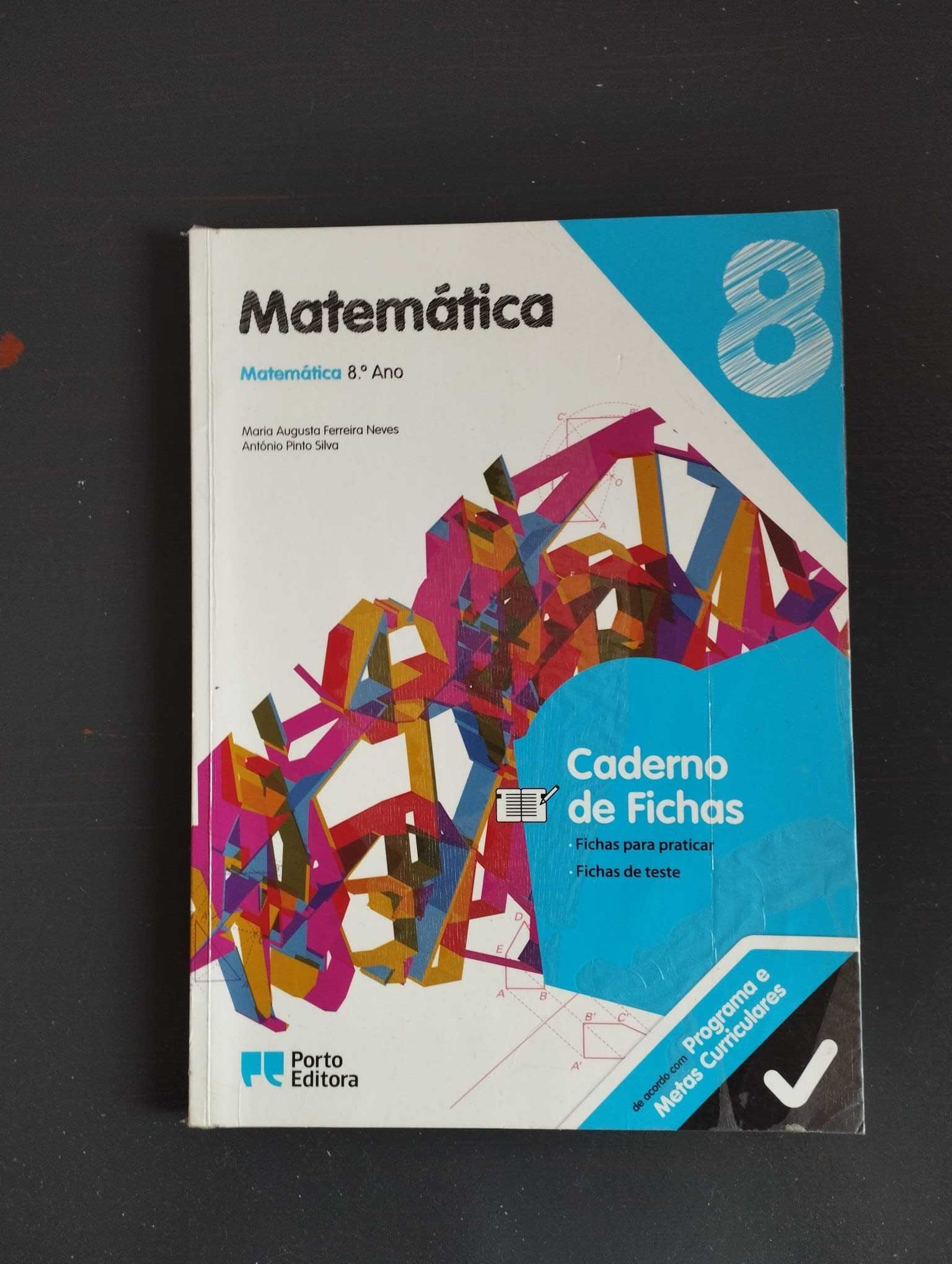 "Matemática 8" manuais e caderno de atividades completamente NOVOS.