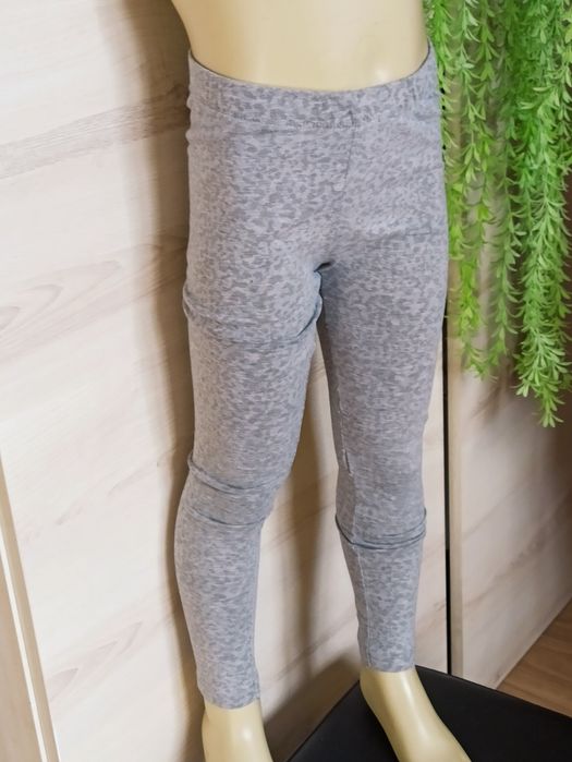 Sg Legginsy 110 , 116 szare getry w panterkę 110 , 116