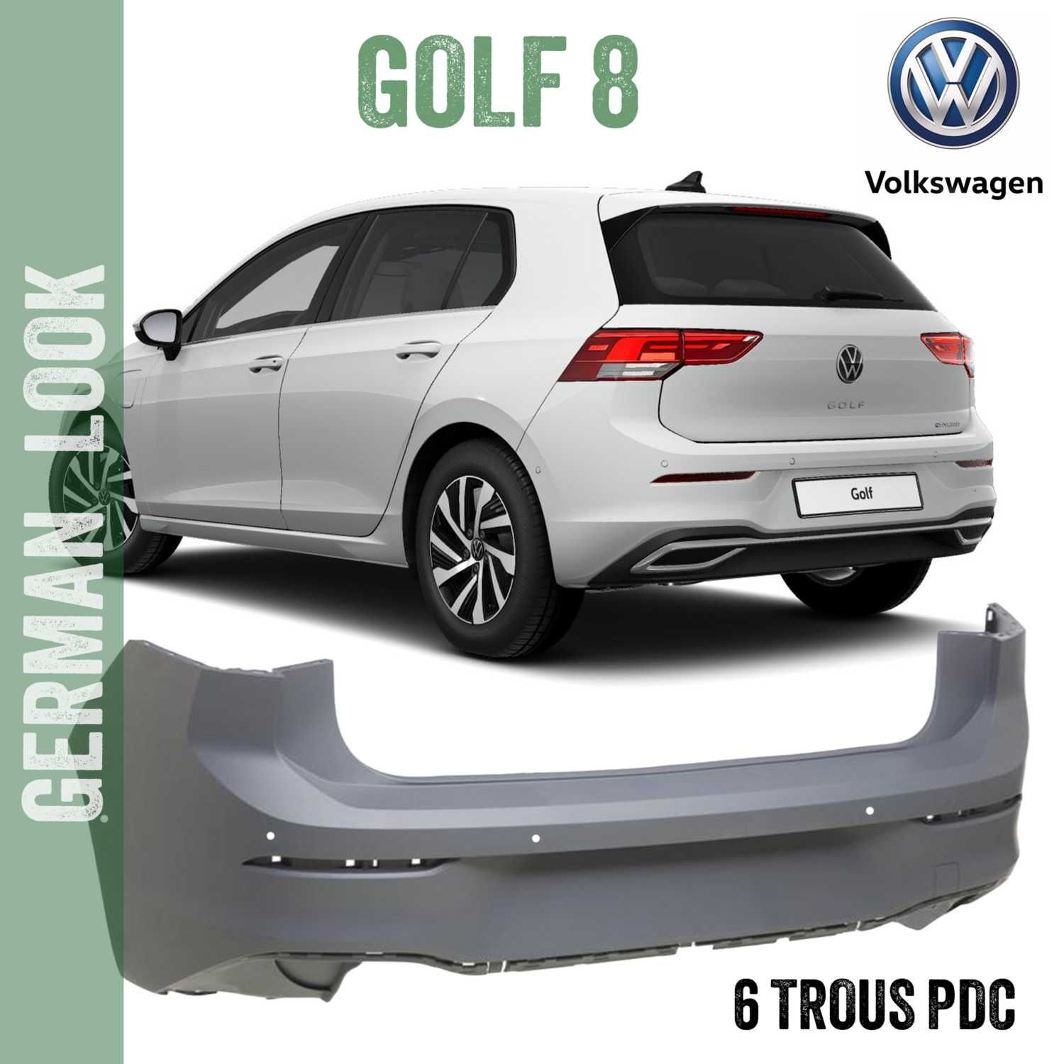 Para-choque traseiro para Volkswagen Golf 8 Sedan - 6 furos PDC