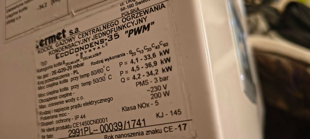Piec Gazowy Kocioł Termet Ecodens Crystal 34 KW