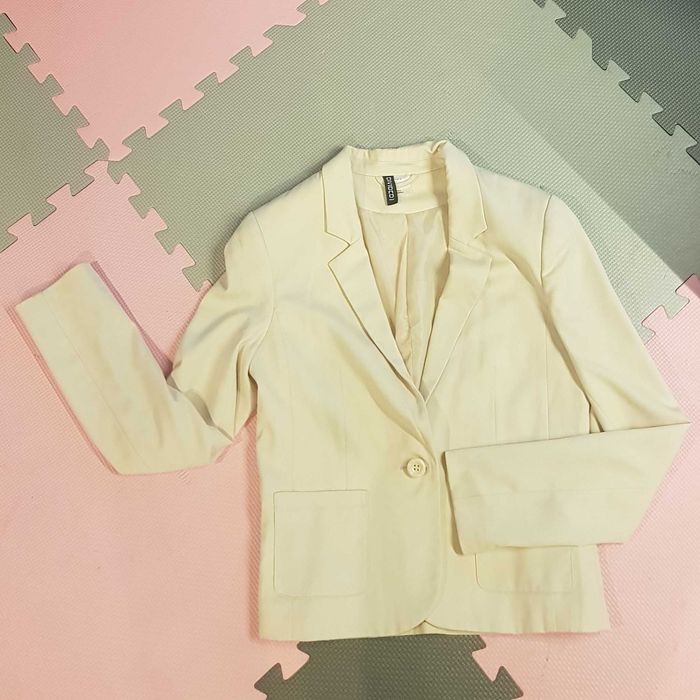 Żakiet marynarka kremowa beżowa elegancka H&M r.S