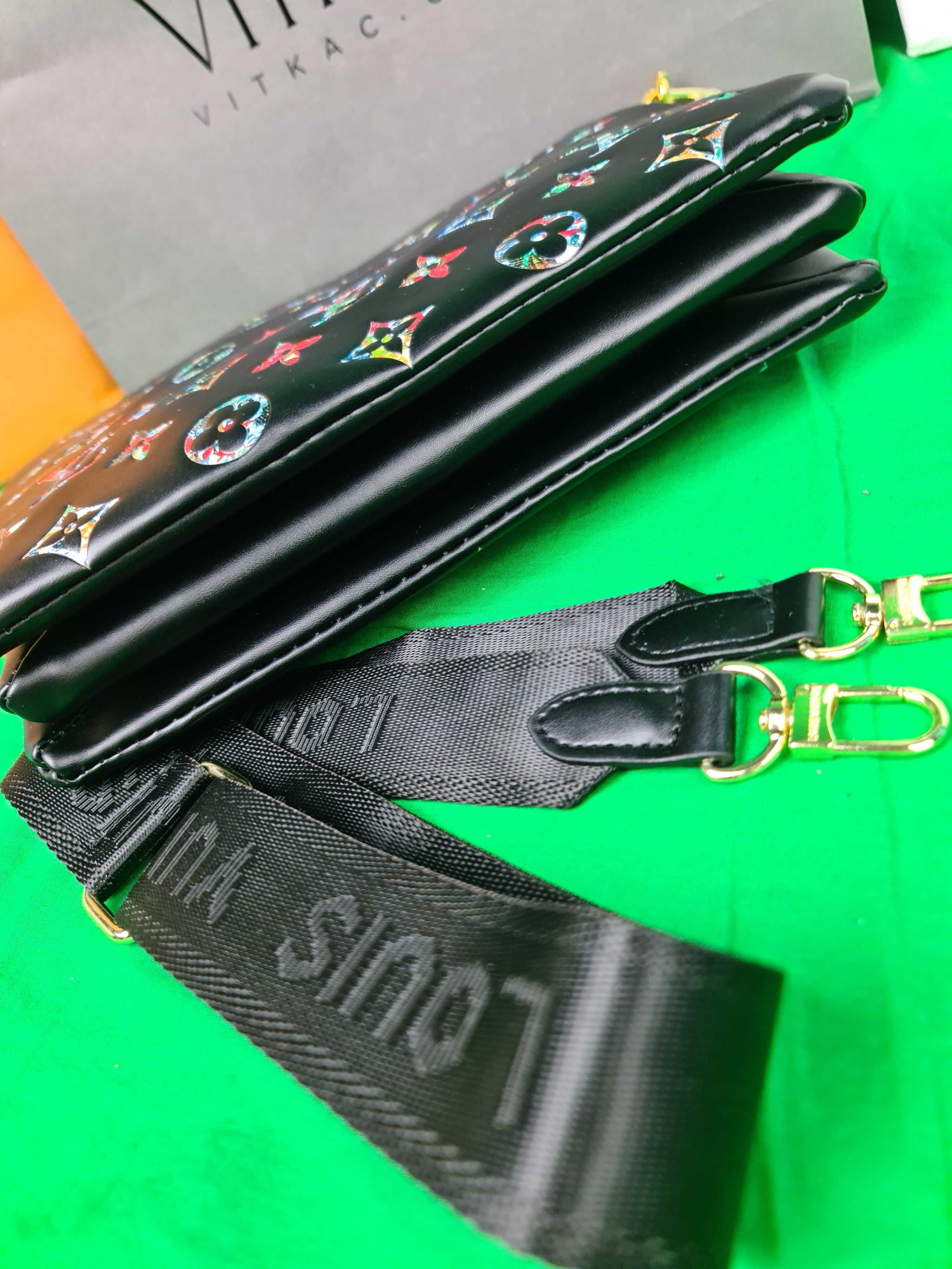 Torba srednia Louis Vuitton kolorowe listonoszka czarna kuferek