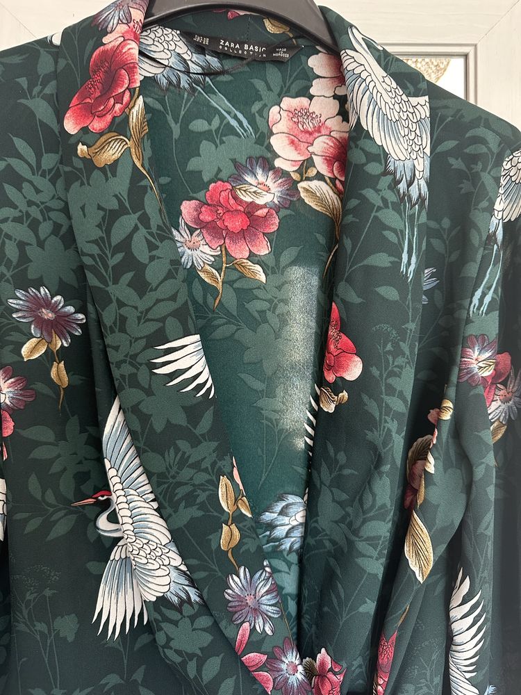 Bluzka Zara kimono wzór rozmiar XS elegancka klasyka