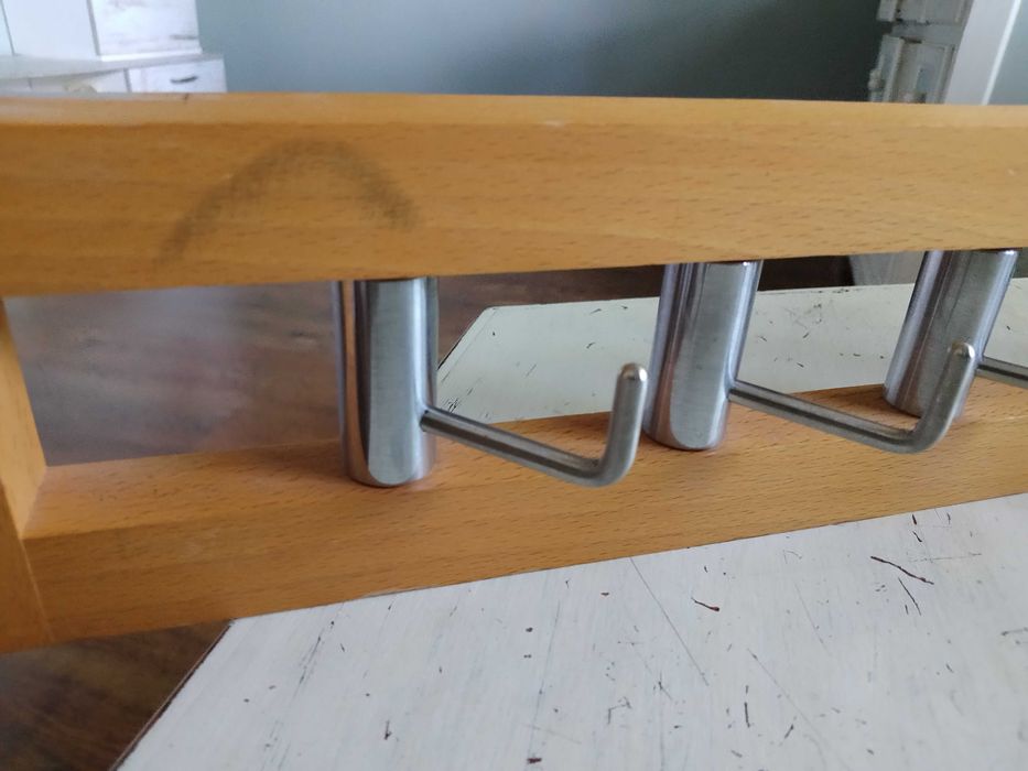 wieszak scienny,drewno - metal