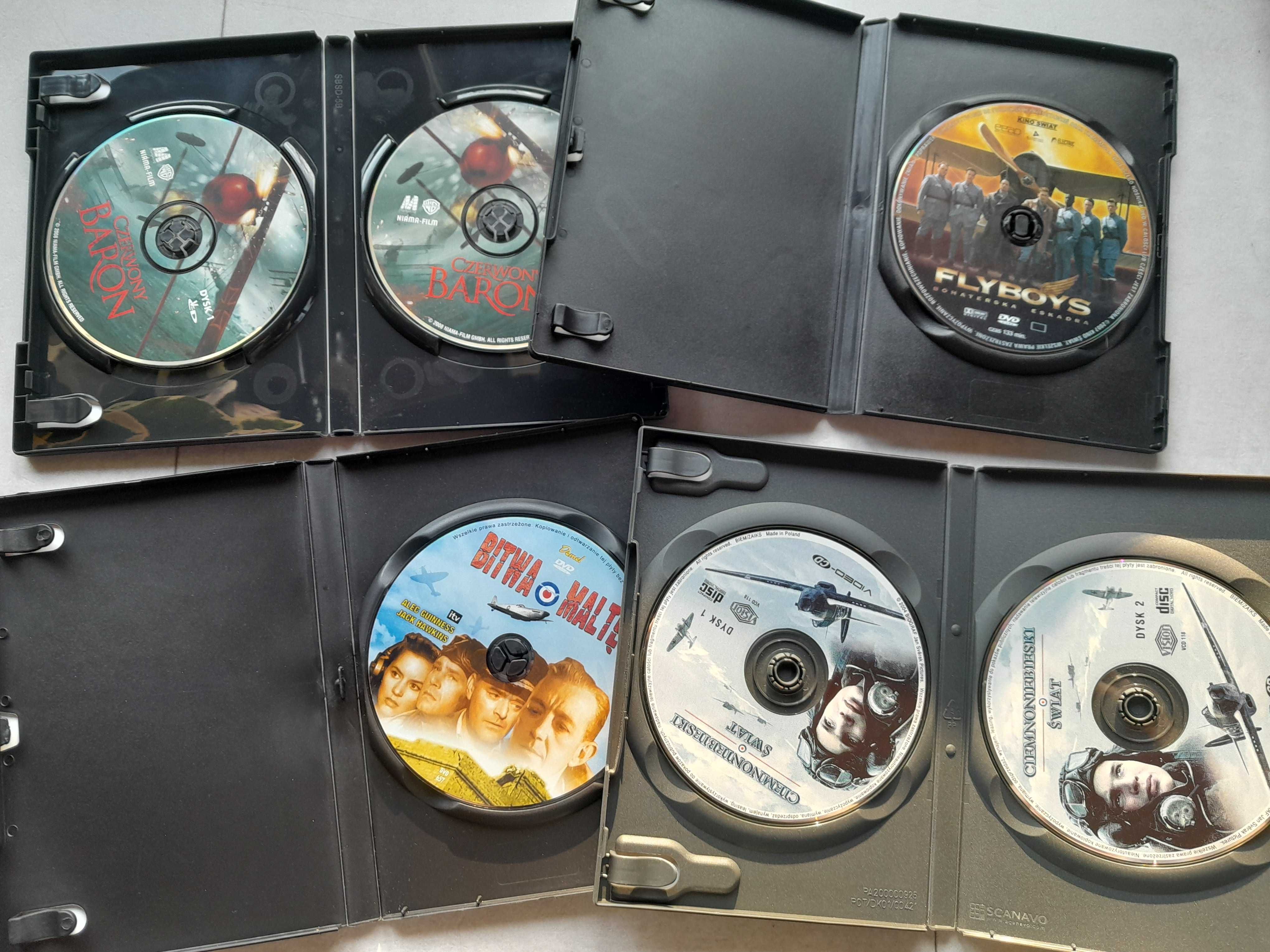 Filmy DVD i VCD zestaw 4 sztuki lotnicze Red Baron Bitwa o Maltę inne