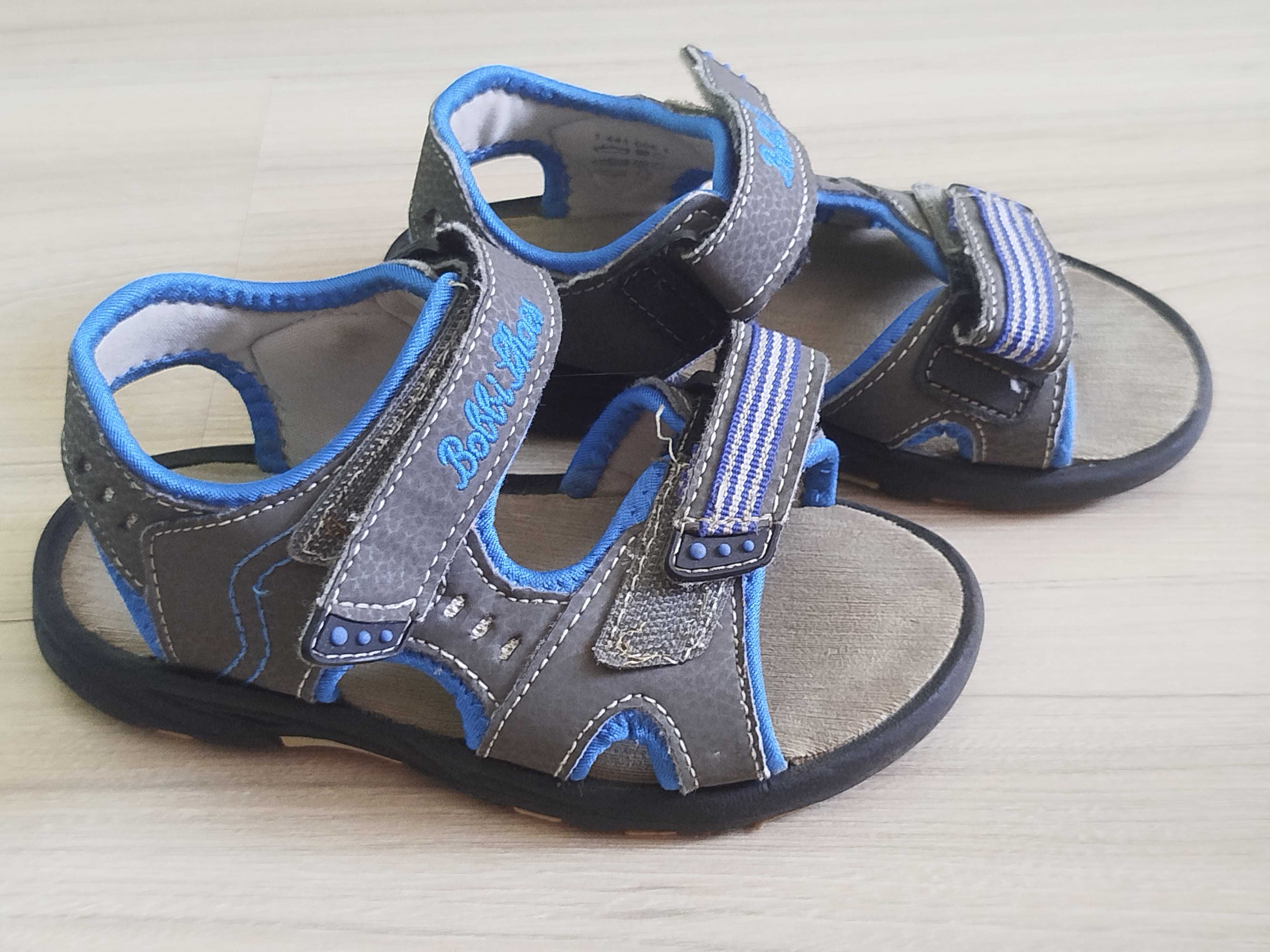Sandały dla chłopca, niebiesko szare, Deichmann, rozmiar 27