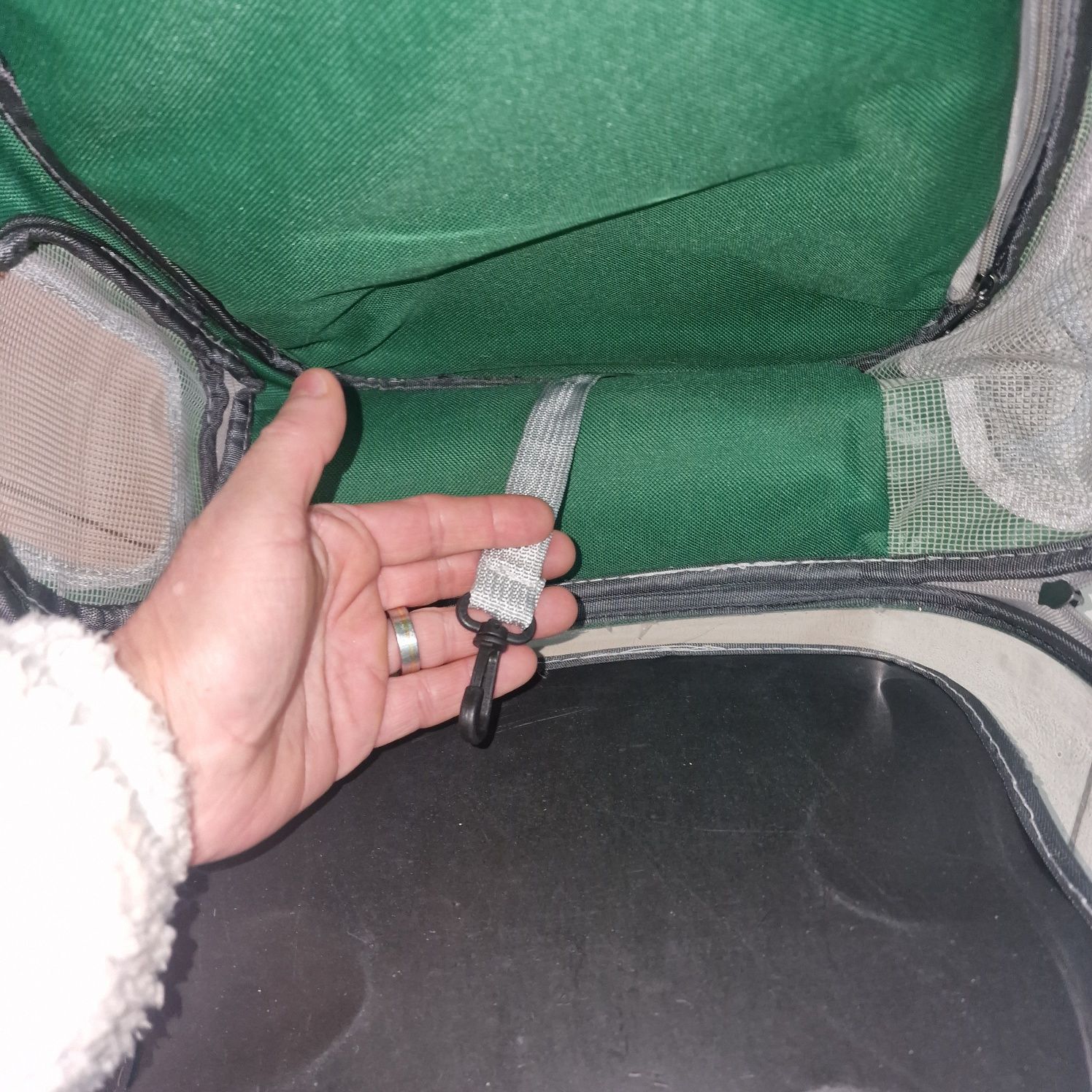 Mochila para animais com extensor