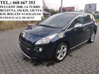 Peugeot 3008 1.6 TURBO BENZYNA, 156 KM, 138 tys. km, head-up, bogate wyposażenie