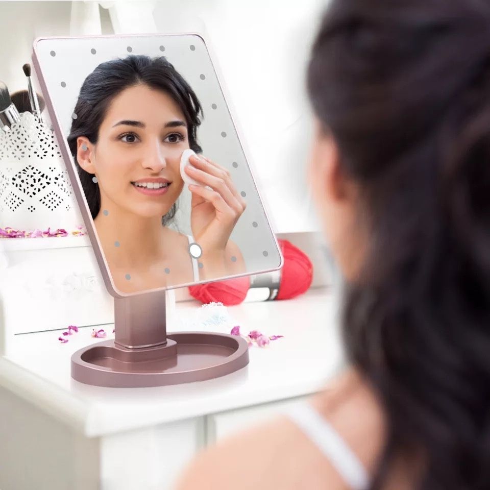 Led mirror зеркало с подсветкой настольное для макияжа 16 led