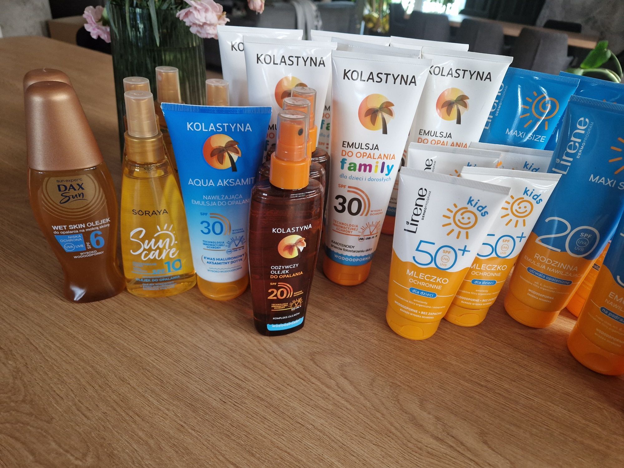 Krem olejek do opalania Kolastyna Lirene soraya spf50 spf20 spf30 kids