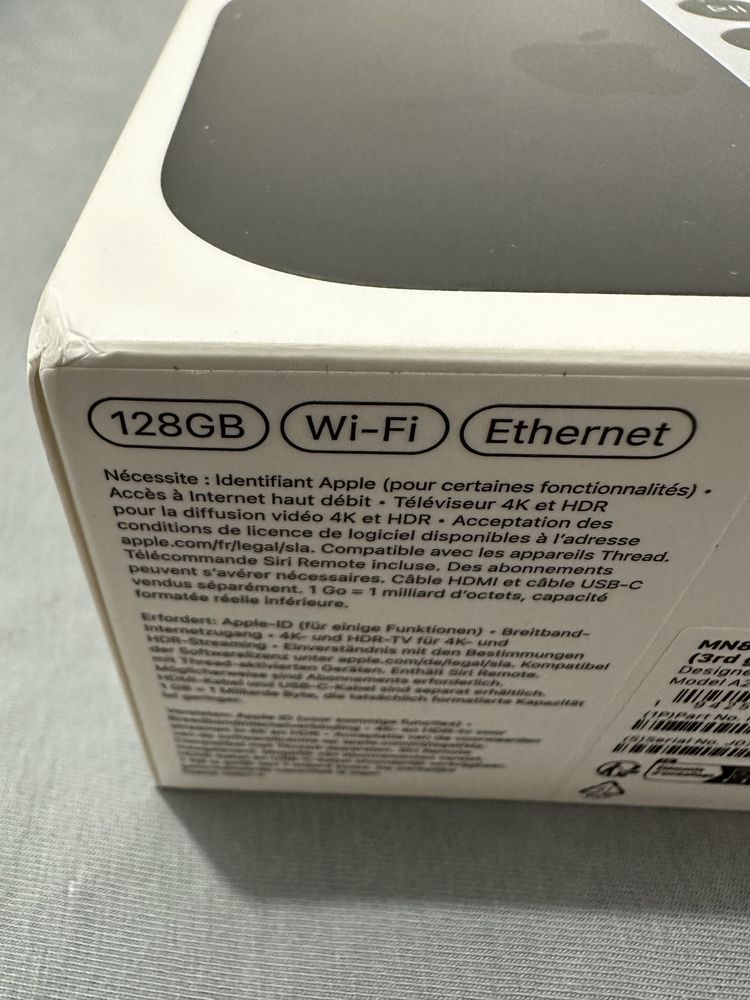 Apple TV 4K 128 GB Ethernet - nowy, gwarancja
