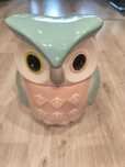 Piękny duży ceramiczny pojemnik na cukierki sowa