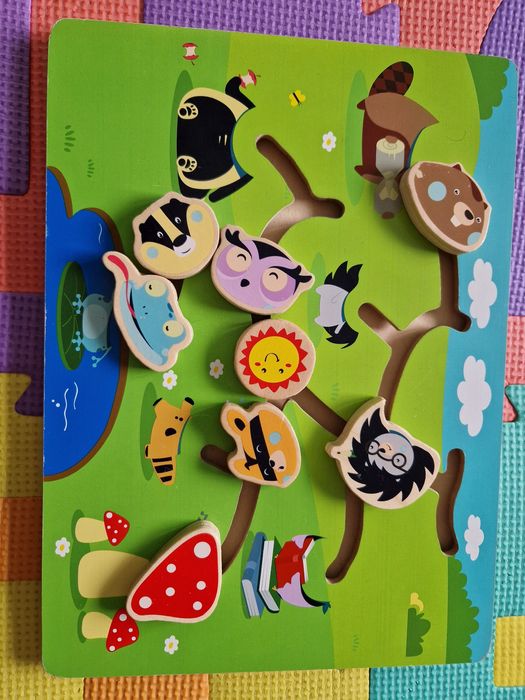 Dopasuj głowę układanka drewniana