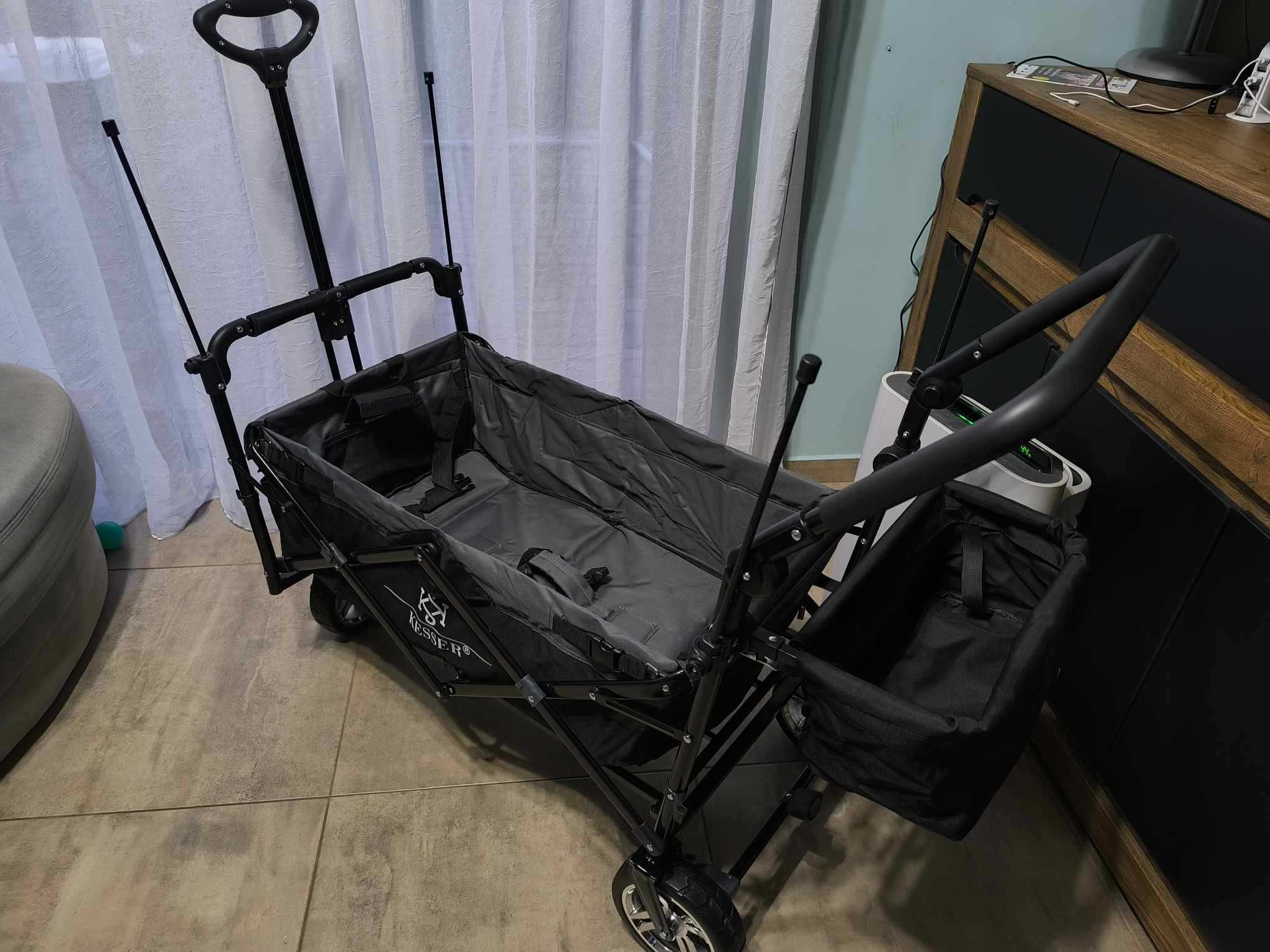 Wózek składany transportowy z dachem i pokrowcem Kesser