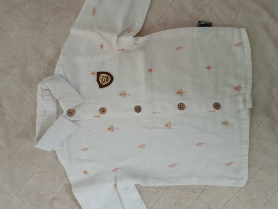 Bawełniana biała elegancka koszula, 74 Pollito