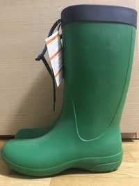 Кроксы 34-35 размер (Crocs freesail rain boot kelly green relaxed fit)