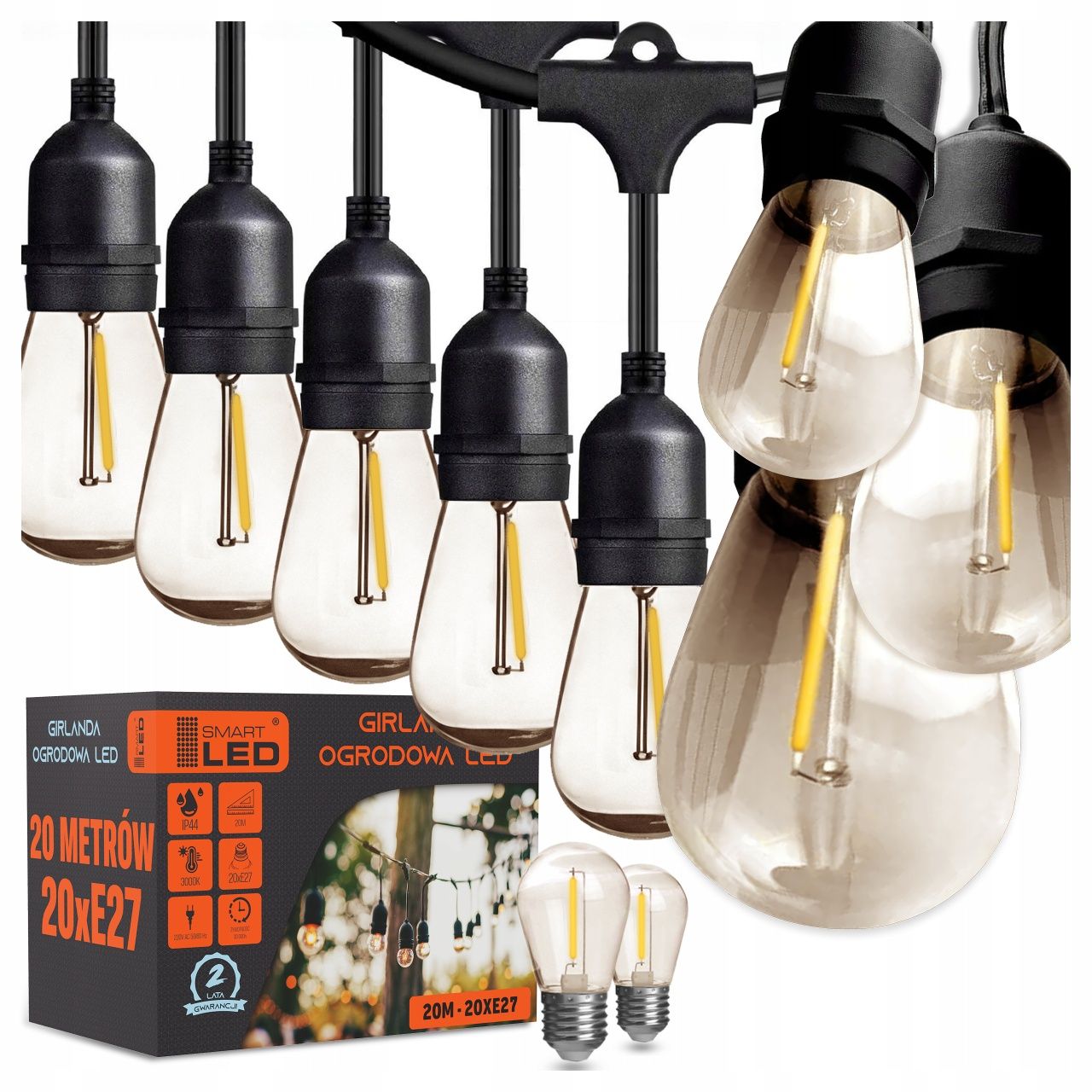 Girlanda ogrodowa świetlna 20M 20x LED żarówki E27

Girlanda Ogr