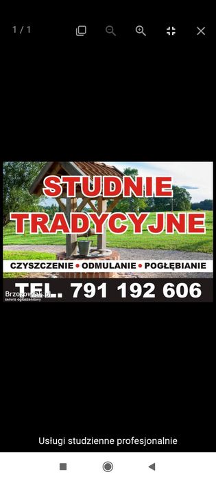 Usługi studzienne czyszczenie i pogłębianie